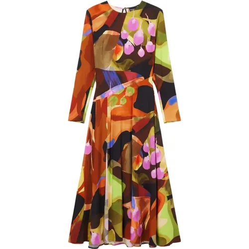 Blumiges Midi Kleid Elegant Vielseitig , Damen, Größe: L - Desigual - Modalova