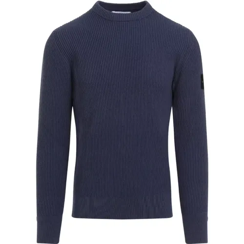 Blauer Wollpullover Aw24 , Herren, Größe: L - Stone Island - Modalova