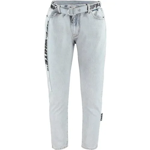 Off-White Belted Denim Jeans , female, Sizes: W29 - Off White - Modalova