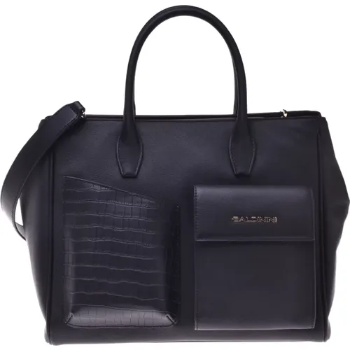 Handbag in leather with crocodile print - Baldinini - Modalova