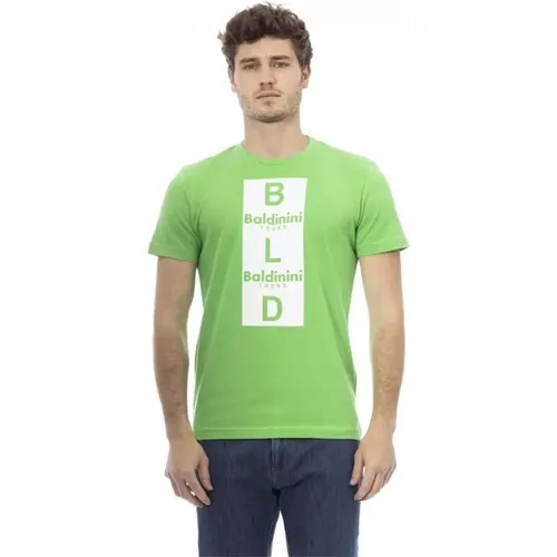 Smaragdgrüne Eleganz Kurzarm T-shirt , Herren, Größe: L - Baldinini - Modalova