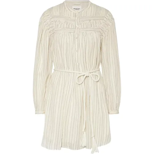 Striped Cotton Dress with Puff Sleeves , female, Sizes: M, S, XS, L - Isabel Marant Étoile - Modalova