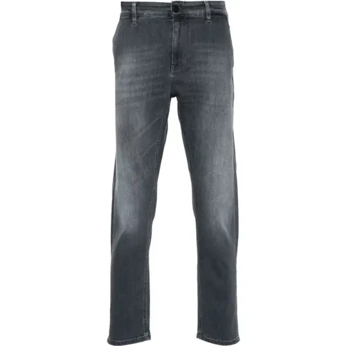 Blaue Denim Jeans mit Whiskering-Effekt , Herren, Größe: W35 - PT Torino - Modalova