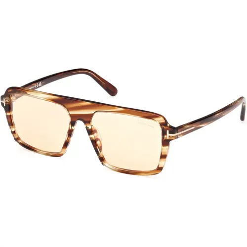 Herren Sonnenbrille quadratischer Stil braun - Tom Ford - Modalova