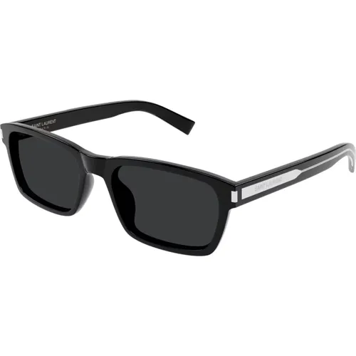 Schwarze Sonnenbrille mit Originalzubehör , Herren, Größe: 57 MM - Saint Laurent - Modalova