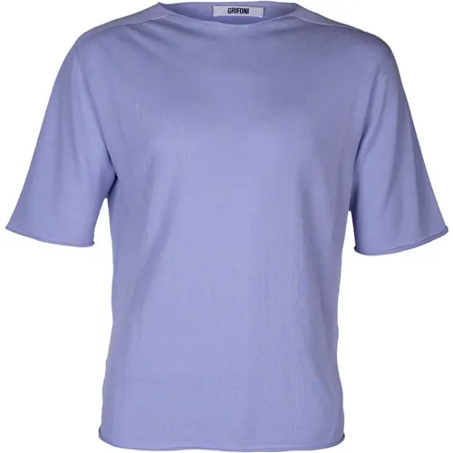 Men's Cotton Silk T-shirt Raglan Sleeve , male, Sizes: S, M, L - Mauro Grifoni - Modalova