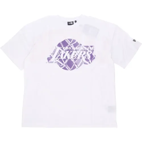 NBA Infill Logo Tee Weiß/Lila , Herren, Größe: L - new era - Modalova