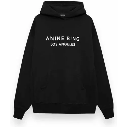 Oversized Hoodie im Vintage-Stil in Schwarz , Damen, Größe: M - Anine Bing - Modalova