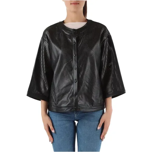 Perforated faux leather jacket Babette , female, Sizes: L, M - Rino&Pelle - Modalova