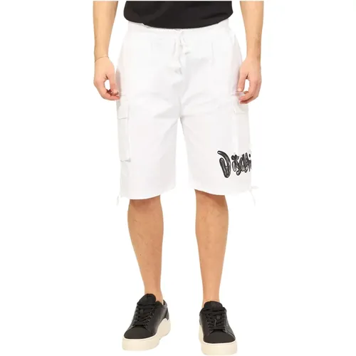 Weiße Baumwoll-Bermuda-Shorts - Disclaimer - Modalova
