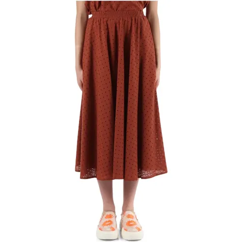Embroidered Cotton Circle Skirt , female, Sizes: L, XS - NIU - Modalova
