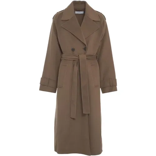 Belted Wool Coat Aw24 , female, Sizes: S, M, XS, L - Kaos - Modalova