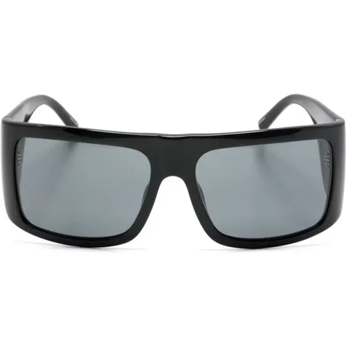 Oversize Schwarze Brille mit Blau Getönten Gläsern - The Attico - Modalova