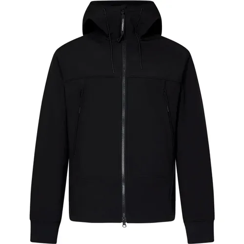 Schwarze Jacke für Herren AW24,Stretch Parka Jacke mit Reißverschluss - C.P. Company - Modalova