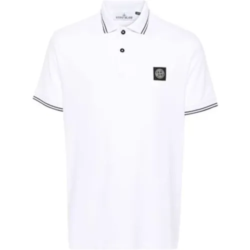 Weiße Slim Fit Polo T-shirts , Herren, Größe: XL - Stone Island - Modalova