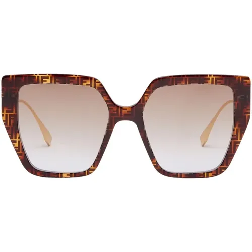 Quadratische Schmetterling Oversized Sonnenbrille , Damen, Größe: 55 MM - Fendi - Modalova