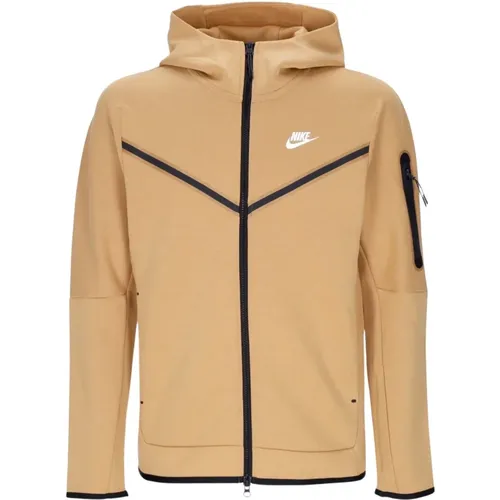 Tech Fleece Zip Hoodie Elemental Gold , Herren, Größe: L - Nike - Modalova