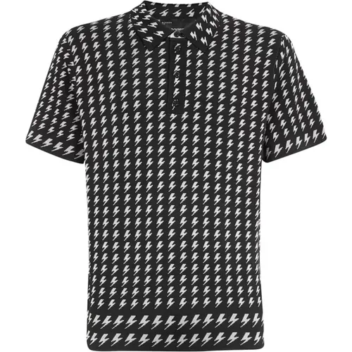 Jacquard Logo Strickpolo-Shirt - Neil Barrett - Modalova