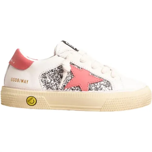 Rote Leder Kindersneakers mit Smiley,Kinder Flache Schuhe - Golden Goose - Modalova