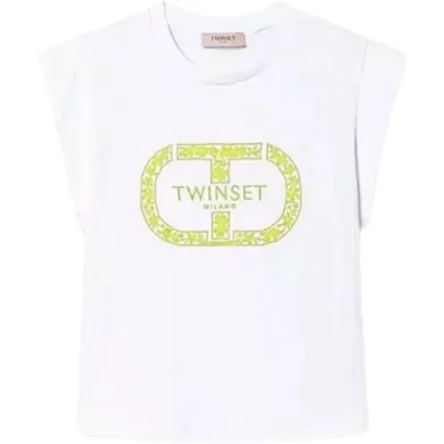 Monogram Jersey Tee Shirt , Damen, Größe: 2XS - Twinset - Modalova