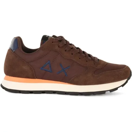 Suede and Fabric Sneakers , male, Sizes: 9 UK - Sun68 - Modalova