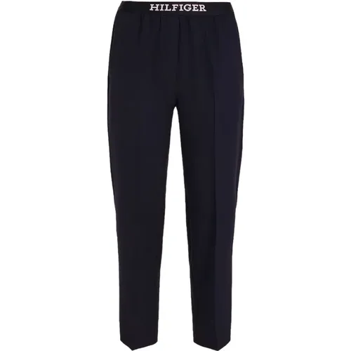 Slim FIT Pants With Logo AT Waist , female, Sizes: XL, S, L - Tommy Hilfiger - Modalova