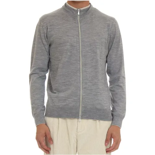 Contrast Trim Sweater Grey , male, Sizes: L, M, XL, S - Eleventy - Modalova