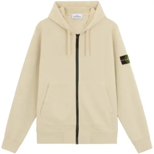 Kapuzen-Sweatshirt aus Baumwolle mit Reißverschluss - Stone Island - Modalova