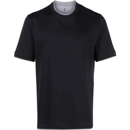 Italienisches Jersey Baumwoll T-Shirt , Herren, Größe: 2XL - BRUNELLO CUCINELLI - Modalova