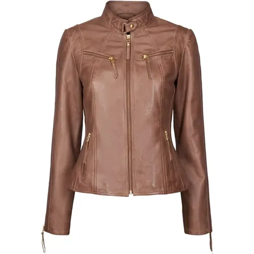 Damen Leder Bikerjacke 10245 , Damen, Größe: L - BTFCPH - Modalova