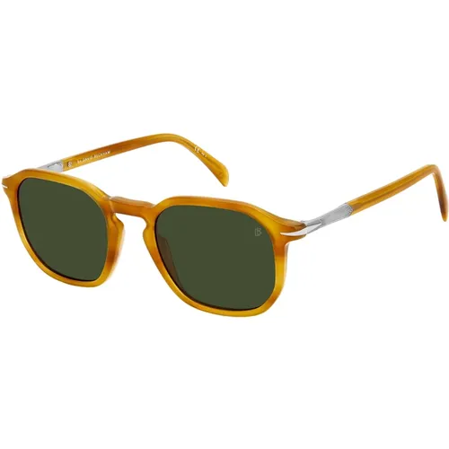 Gestreifte Gelb/Grüne Sonnenbrille , Herren, Größe: 52 MM - Eyewear by David Beckham - Modalova
