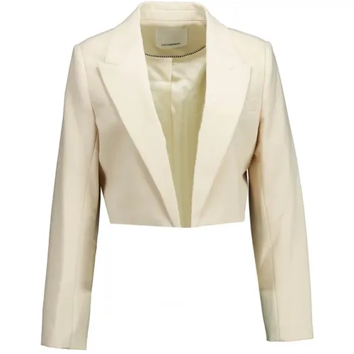 Eleganter Offwhite Crop Blazer für Damen , Damen, Größe: XL - Co'Couture - Modalova