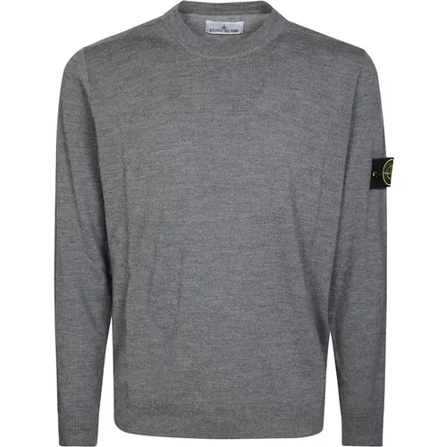 Merinowolle Hals Pullover , Herren, Größe: M - Stone Island - Modalova