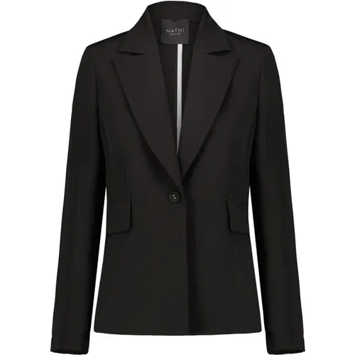 Elegante Schwarze Jacke , Damen, Größe: L - Nathi Luxury - Modalova