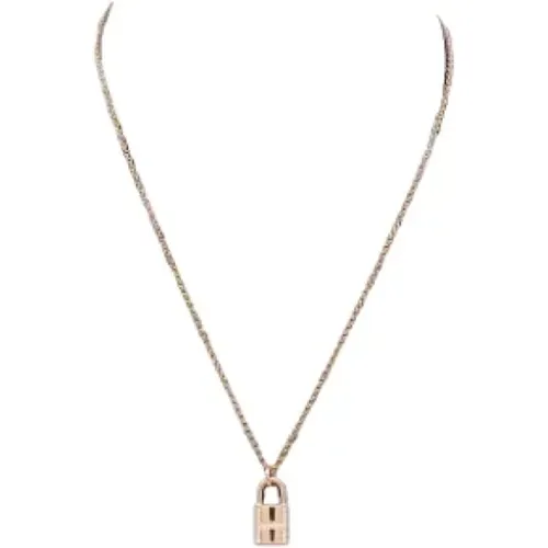 Pre-owned Rose Gold necklaces , female, Sizes: ONE SIZE - Hermès Vintage - Modalova