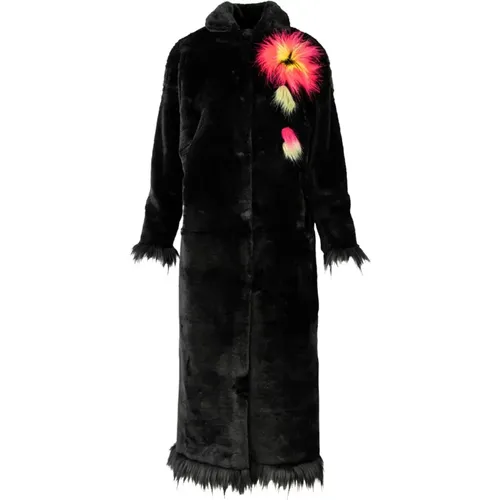 A long coat of artificial fur frid , female, Sizes: L, M, S - Fortini - Modalova