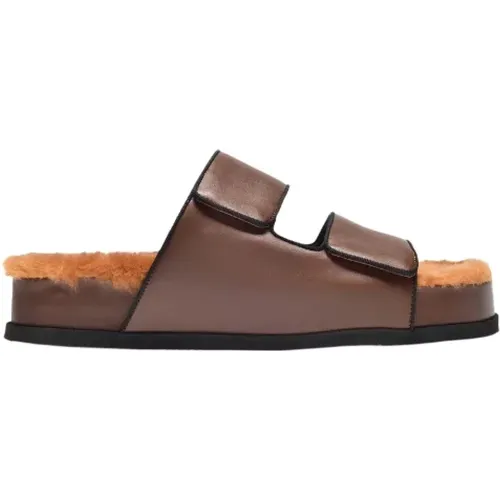 Leather sandals , female, Sizes: 3 UK - Neous - Modalova
