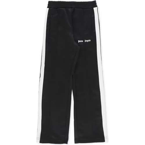 Schwarze Baumwoll-Sweatpants für Jungen mit kontrastierenden Details,Bedruckte Track Pants - Palm Angels - Modalova