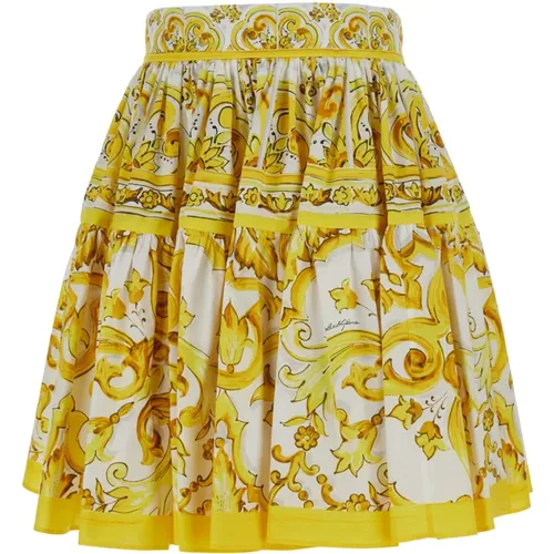 Maiolica Short Skirt , female, Sizes: M, XS, S, 2XS - Dolce & Gabbana - Modalova