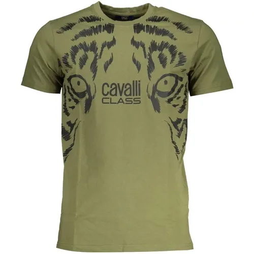 Druck Logo Kurzarm Tee , Herren, Größe: XL - Cavalli Class - Modalova