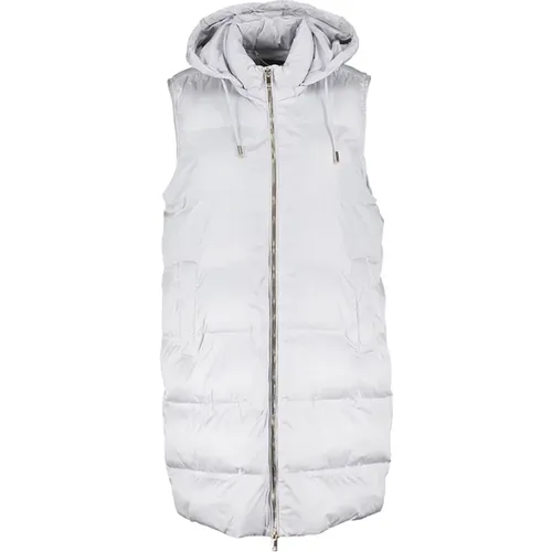 Long Quilted Zip-Up Hooded Vest , female, Sizes: S, XS, L, M - Kocca - Modalova