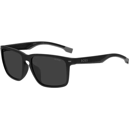 Matte Schwarz Graue Sonnenbrille,Matte Grau Rot Sonnenbrille - Hugo Boss - Modalova