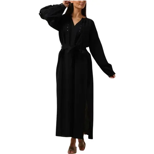 Elegantes Schwarzes Midi-Kleid , Damen, Größe: L - Ibana - Modalova