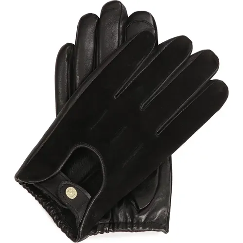 Schwarze Handschuhe aus zwei Arten von Leder , Damen, Größe: L - Kazar - Modalova