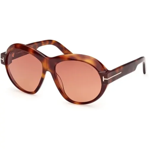 Gradient Bordeaux Sunglasses Blonde Havana Style , unisex, Sizes: 59 MM - Tom Ford - Modalova