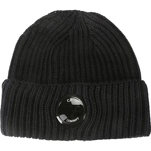Merino Wool Lens Beanie Hat , male, Sizes: ONE SIZE - C.P. Company - Modalova