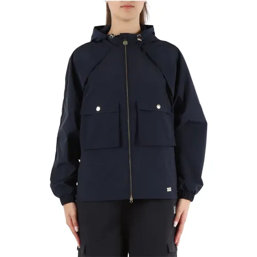 Lightweight Technical Fabric Hooded Jacket , female, Sizes: XS - Emporio Armani EA7 - Modalova