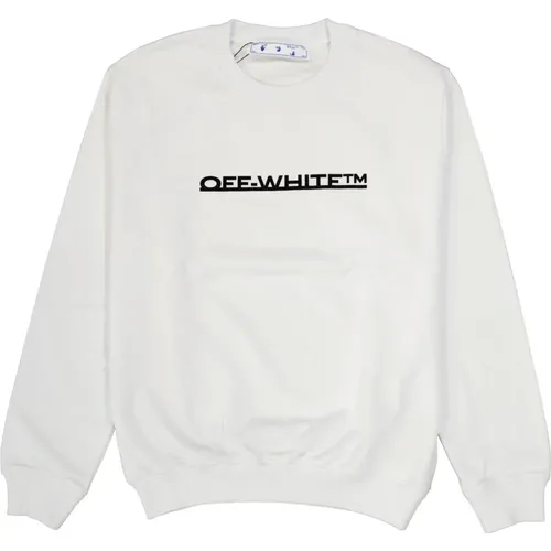 Off , Weiße Baumwoll-Sweatshirt mit Logo-Detail , Herren, Größe: M - Off White - Modalova