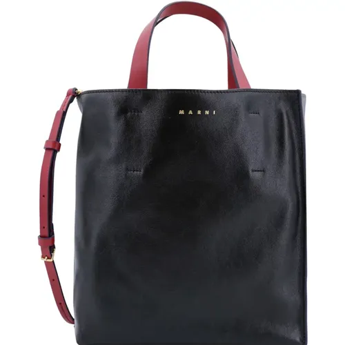 Bicolor Leather Handbag , female, Sizes: ONE SIZE - Marni - Modalova