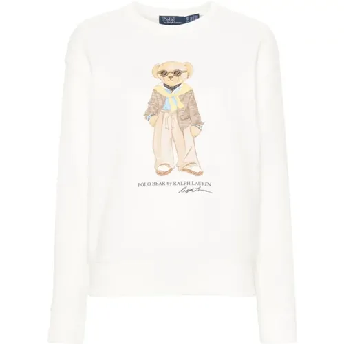 Weiße Sweaters mit Polo Bear , Damen, Größe: XS - Polo Ralph Lauren - Modalova